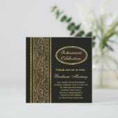 Gouden bladeren op de zwarte Prijs voor Pensioneri Kaart (Staand voorkant)