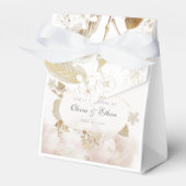 Gouden bladeren op gouden Lijst bruiloft Bedankdoosjes (Voorkant Zijde)