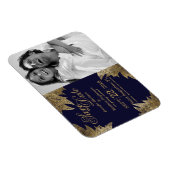 Gouden bladeren op Navy Blue Save the Date Magnets Magneet (Rechterzijde)