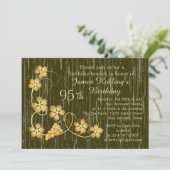 Gouden bladeren op wijnstok, hout effect 95e verja kaart (Staand voorkant)