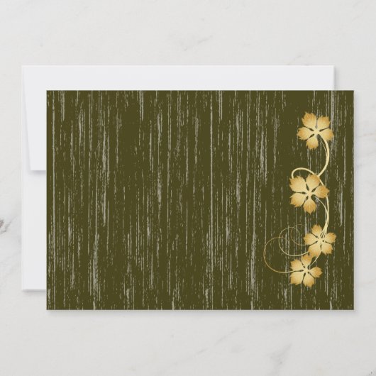 Gouden bladeren op wijnstok, hout effect 95e verja kaart (Achterkant)