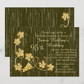 Gouden bladeren op wijnstok, hout effect 95e verja kaart (Voorkant / Achterkant)