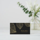 Gouden bladeren op zwart Elegant Glam Professional Visitekaartje (Staand voorkant)