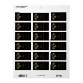 Gouden bladeren op zwarte lippenbalsem etiket (Full Sheet)