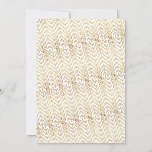 Gouden bladeren patroon islamitische moslim bruilo kaart (Achterkant)