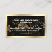 Gouden Bladeren Patroon | QR Code Visitekaartje (Achterkant)