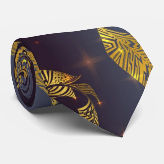 Gouden bladeren patroon stropdas (Opgerold)