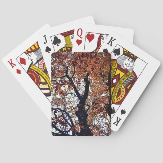 Gouden bladeren pokerkaarten (Achterkant)