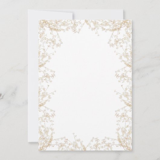 Gouden bladeren tak islamitische moslim bruiloft kaart (Achterkant)