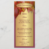 Gouden bladeren Thanksgiving Herfst Diner Menu (Voorkant)