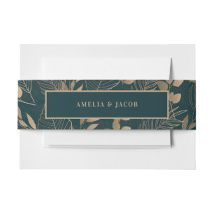 Gouden bladeren uitnodigingen wikkel