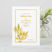 Gouden Bladeren Verjaardagsfeestje Kaart (Staand voorkant)