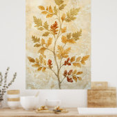 gouden bladeren vermengd met warmere tinten poster (Keuken)