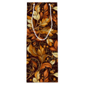 Gouden bladeren wijn cadeautas (Achterkant)