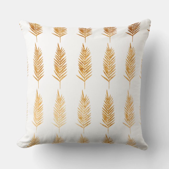 Gouden Bladeren Worp Kussen (Voorkant)