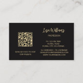 Gouden bladeren zwart visitekaartje (Achterkant)