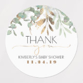 Gouden Bladgroen Baby shower Waterdichte Stickers (Design 1)