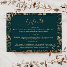 Gouden Bladgroen Rand Bruiloft Detail Behuizing Ka Kaart