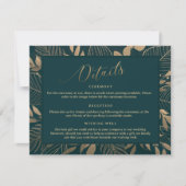 Gouden Bladgroen Rand Bruiloft Detail Behuizing Ka Kaart (Voorkant)