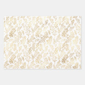 Gouden Bladpatroon Rood Groen Wit Kerstmis Inpakpapier Vel (Voorkant 2)