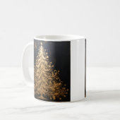Gouden bladstencil Kerstboom Koffie Mok (Voorkant links)