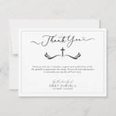 Gouden Blauw Bloemen Memorial Dank u kaart (Voorkant)