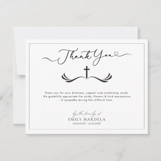 Gouden Blauw Bloemen Memorial Dank u kaart (Voorkant)