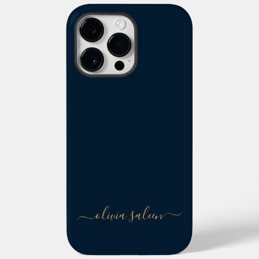 Gouden blauw gepersonaliseerd Case-Mate iPhone case (Achterkant)