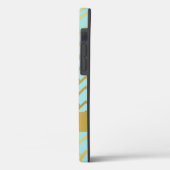 Gouden Blauwe Art Deco Geometrische Gepersonalisee Case-Mate iPhone Case (Achterkant / Links)