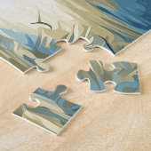 Gouden Blauwe Berkenbomen bij het Rivierlandschap Legpuzzel (Zijkant)