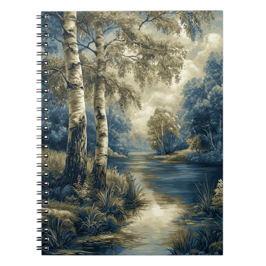 Gouden Blauwe Berkenbomen langs de Rivier Notitieboek (Voorkant)