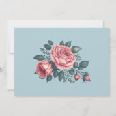 Gouden Blauwe bloem 25e trouwdagjubileum Kaart (Achterkant)