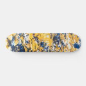 Gouden Blauwe Bloem Camouflage Skateboard (Horizontaal)