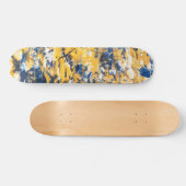 Gouden Blauwe Bloem Camouflage Skateboard (Horizontaal)