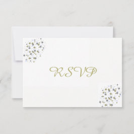 Gouden Blauwe Confetti Stippen RSVP Kaartje