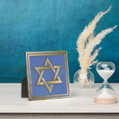 Gouden Blauwe Davidster Kunstpaneel Fotoplaat (Insitu)