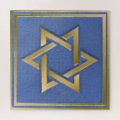 Gouden Blauwe Davidster Kunstpaneel Legpuzzel (Horizontaal)