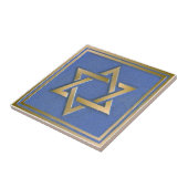Gouden Blauwe Davidster Kunstpaneel Tegeltje (Zijkant)