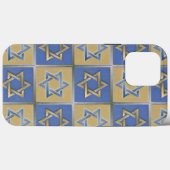 Gouden Blauwe Davidster Kunstpanelen Case-Mate iPh iPhone Case (Achterkant (horizontaal))
