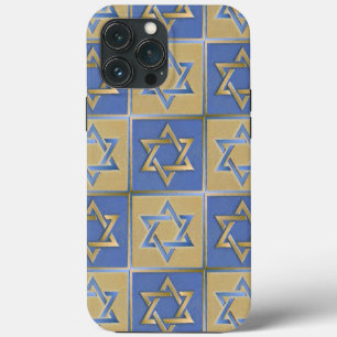 Gouden Blauwe Davidster Kunstpanelen Case-Mate iPh iPhone Case