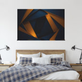 Gouden Blauwe Doolhof Canvas Afdruk (Insitu (Slaapkamer))