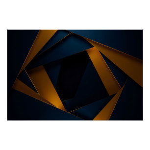 Gouden Blauwe Doolhof Perfect Poster