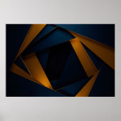 Gouden Blauwe Doolhof Poster (Voorkant)