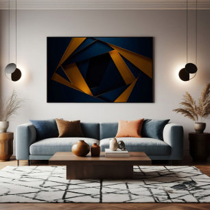 Gouden Blauwe Doolhof Poster
