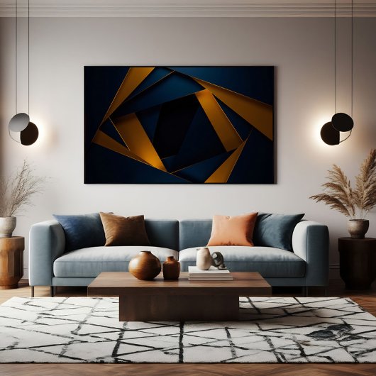 Gouden Blauwe Doolhof Poster