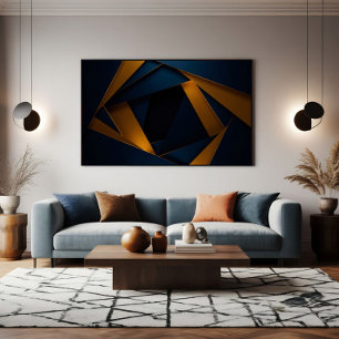 Gouden Blauwe Doolhof Poster