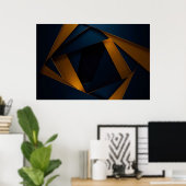 Gouden Blauwe Doolhof Poster (Thuiskantoor)