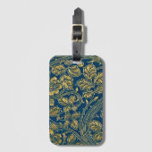 Gouden Blauwe Elegantie Bagagelabel (Voorkant (verticaal))