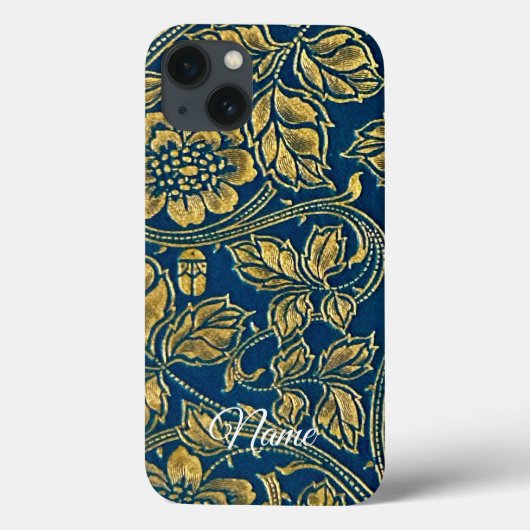 Gouden Blauwe Elegantie Case-Mate iPhone Case (Achterkant)