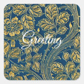 Gouden Blauwe Elegantie Sticker (Voorkant)